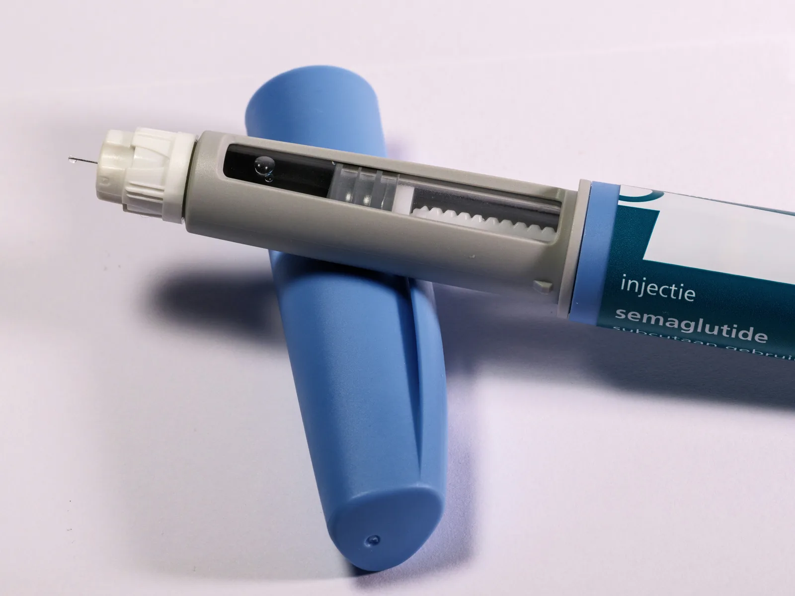 A semaglutide injection pen, close up